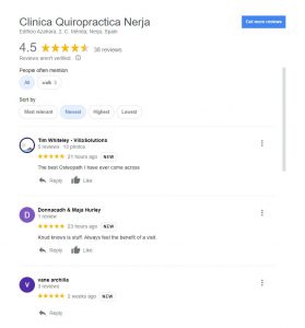 Chiropractic nerja prides itself on delivering the highest standards of Chiropractic and Myofacial care
